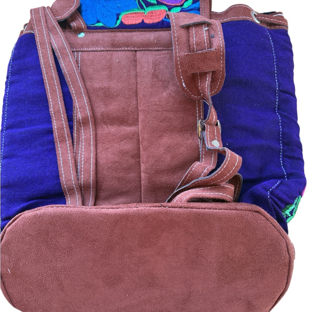 Floral Backpack, Mexican backpack, 100% cotton backpack, women’s backpack, - Picture 4 of 6